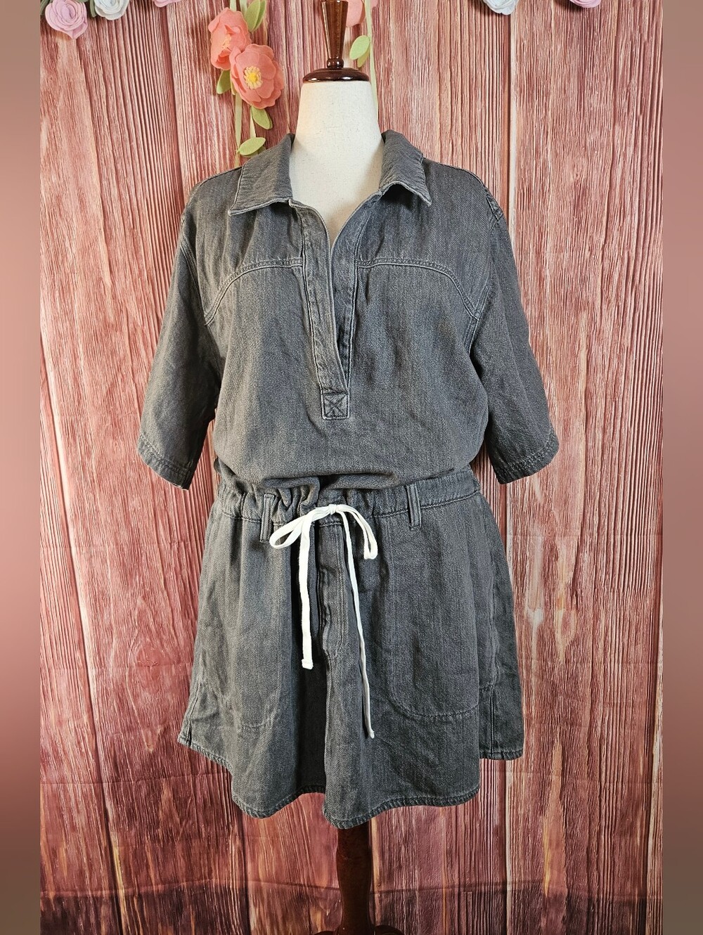 Univeral Thread Denim Utility Mini Dress Plus Size 2X